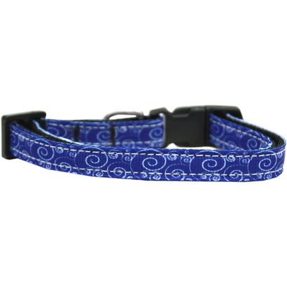 Buy Mirage Blue And White Swirly Nylon Ribbon Dog Collar