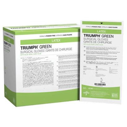 Buy Medline Triumph Green With Aloe Vera Surgical Gloves, Size 8"