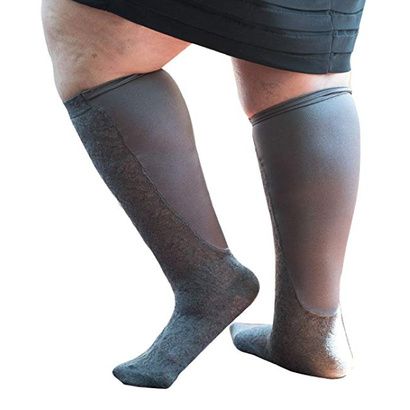 Buy Xpandasox Plus Size/Wide Calf Brocade Cotton Blend Knee High Compression Socks