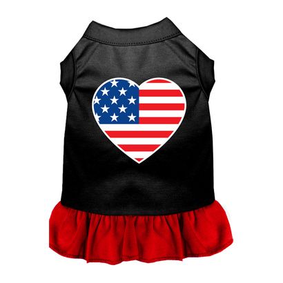 Buy Mirage American Flag Heart Screen Print Dog Dress