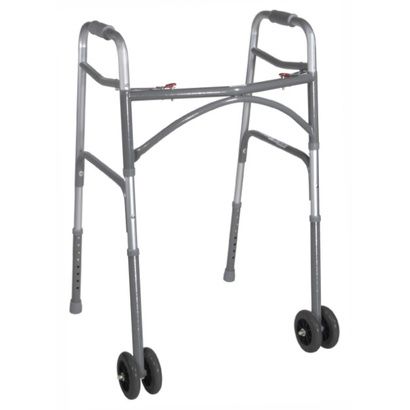 Buy Drive Bariatric Aluminum Two Button Folding Walker With Wheels
