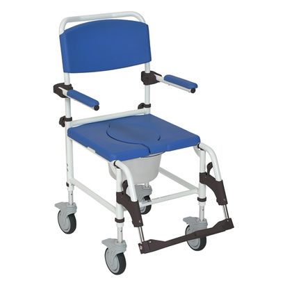 Buy Drive Aluminum Rehab Shower Commode Chair with Four Rear-locking Casters