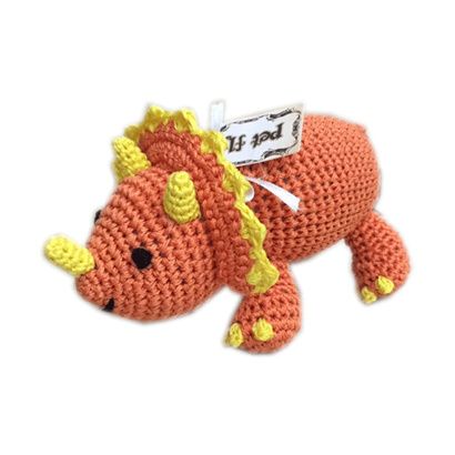 Buy Mirage Knit Knacks Bop the Triceratops Organic Cotton Small Dog Toy
