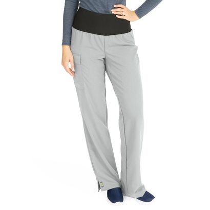 Buy Medline Pacific Ave Womens Stretch Fabric Wide Waistband Scrub Pants - Light Gray