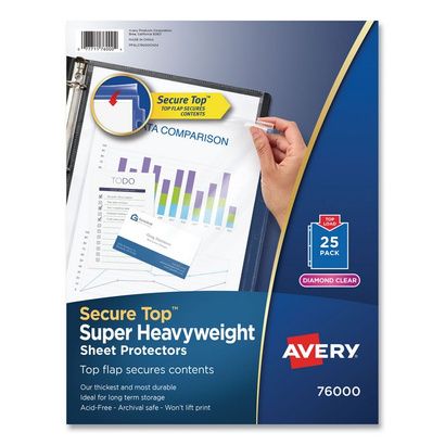 Buy Avery Secure Top Super Heavyweight Diamond Clear Sheet Protector