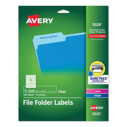 Buy Avery Clear Permanent File Folder Labels with Sure Feed Technology