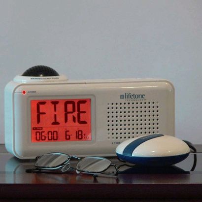 Buy Lifetone HLAC151 Bedside Vibrating Fire Alarm and Clock