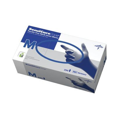 Buy (Medline SensiCare Ice Blue Nitrile Exam Gloves With Film)