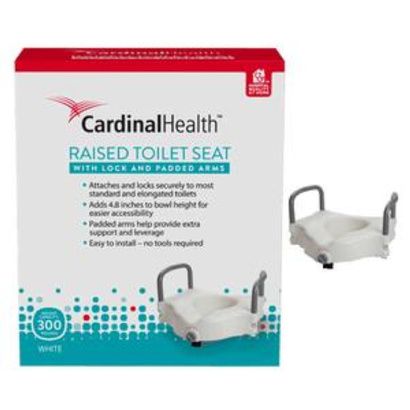 Buy Cardinal Health Raised Toilet Seat with Lock and Padded Arm