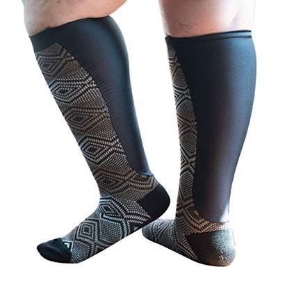 Buy Xpandasox Plus Size/Wide Calf Geometric Knee High Compression Socks