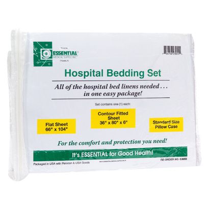 Buy Essential Medical Hospital Bed Set with Jersey Knit Fitted Sheet