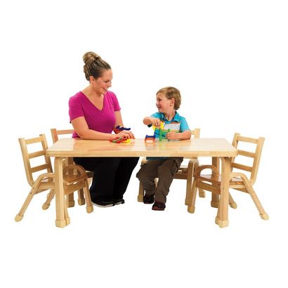 Buy Childrens Factory Angeles Naturalwood Preschool Rectangle Table And Chair Set