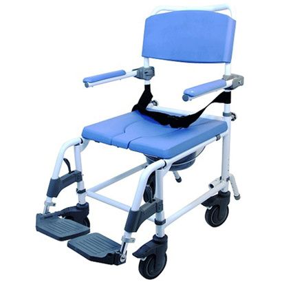 Buy Healthline Non-Tilt Aluminum Shower Commode Chair With Four Way Seat
