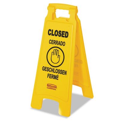 Buy Rubbermaid Commercial Multilingual "Closed" Folding Floor Sign