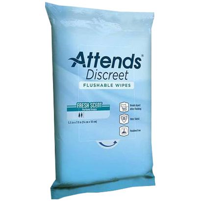 Buy Attends Discreet Flushable Wipes