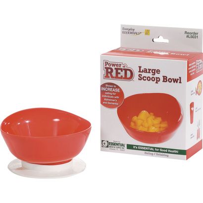 Buy Essential Medical Power of Red Large Scoop Bowl with Suction Botton