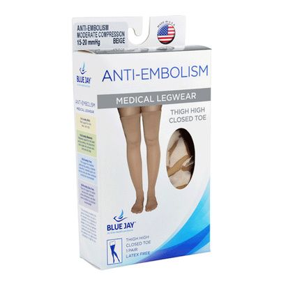Buy Complete Medical Thigh High With Closed Toe Anti-Embolism Stockings