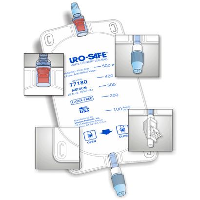 Buy Urocare Uro-Safe Disposable Vinyl Urinary Leg Bags