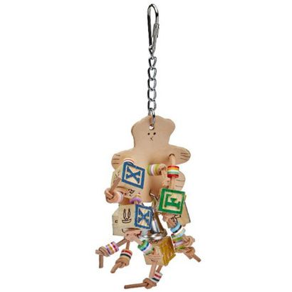 Buy AE Cage Company Happy Beaks Leather Bear with ABC Blocks Assorted Bird Toy