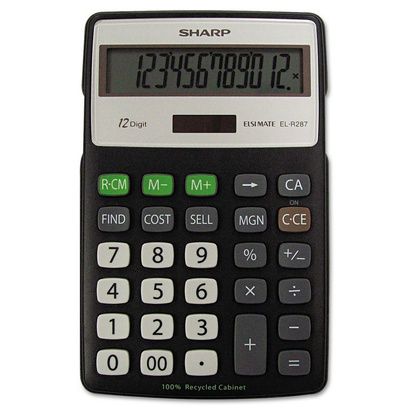 Buy Sharp EL-R287BBK Recycled Series Semi Desk Display Calculator with Kickstand