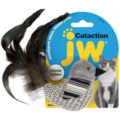 Buy JW Pet Cataction Catnip Black And White Bird Cat Toy With Feather Tail