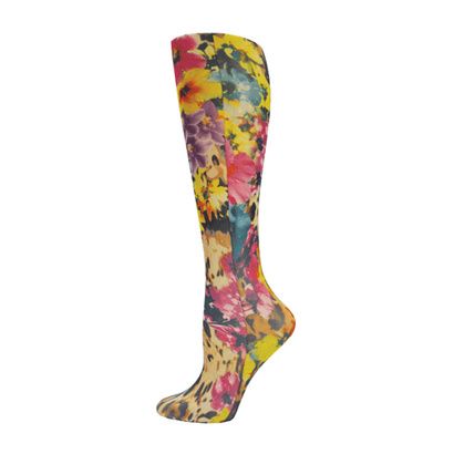 Buy Complete Medical Leopard Flowers Knee High Compression Socks