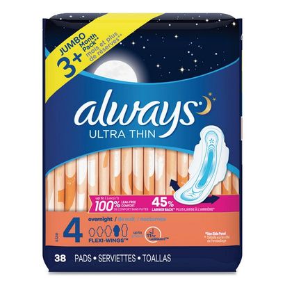 Buy Always Ultra Thin Overnight Pads with Wings