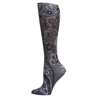 Buy Complete Medical New Black Paisley Knee High Compression Socks