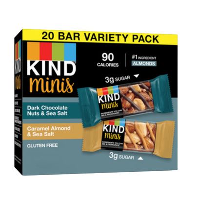 KIND Minis Dark Chocolate Nuts/Sea salt Plus Caramel Almond/Sea Salt ...