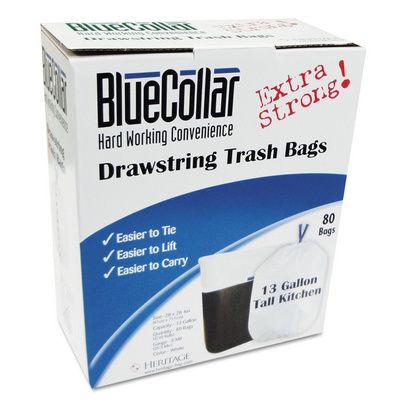 Buy BlueCollar Drawstring, Linear Low Density Trash Bags