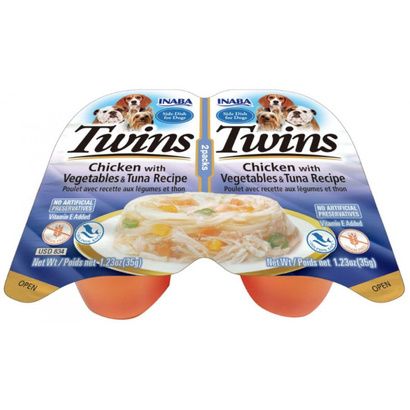 Buy Inaba Twins Chicken with Vegetables and Tuna Recipe Side Dish for Dogs