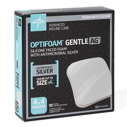 Buy Medline Optifoam Gentle Antimicrobial Silicone Face Non Border Dressings
