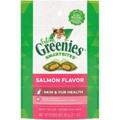 Buy Greenies Feline SmartBites Skin and Fur Health Salmon Flavor Cat Treats
