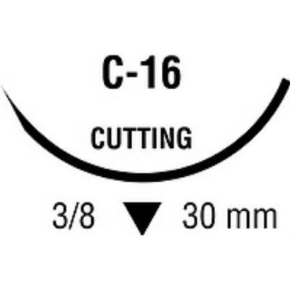 Medtronic Surgilon Reverse Cutting Braided Nylon Suture with C-16 Needle