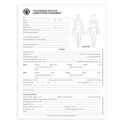 Buy OPTP Lumbar Spine Assessment Forms