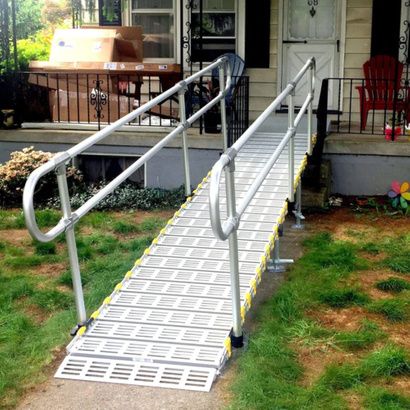 Buy Roll-A-Ramp 36-Inch Aluminum Modular Ramp With Straight End Handrail On Both Side