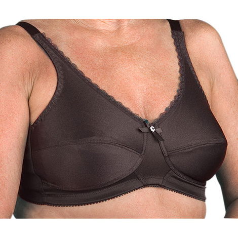 Nearly Me 630 Plain Soft Cup Black Mastectomy Bra