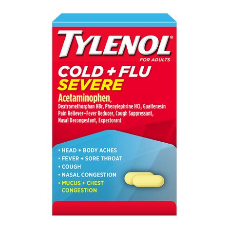 Tylenol Cold Plus Flu Severe Acetaminophen Capsules