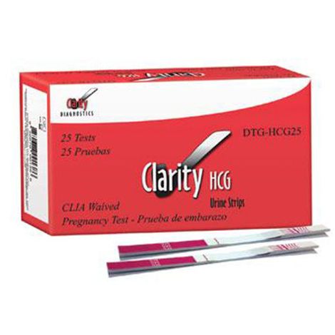 Clarity Diagnostics hCG Pregnancy Strip Test Kit