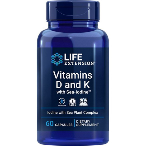 Life Extension Vitamins D and K with Sea-Iodine Capsules