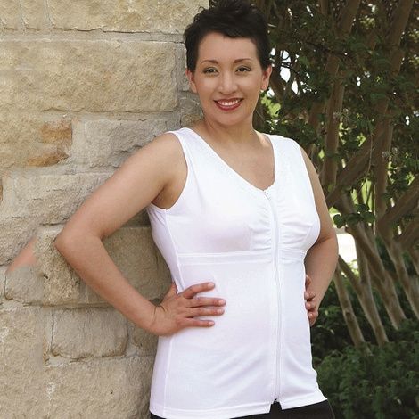 Nearly Me 521 Post-Op After Surgery Front Close Zip-up Camisole