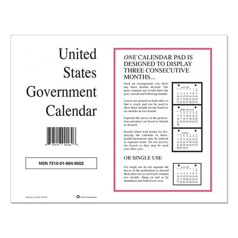 Unicor Perforated Monthly Wall Calendar