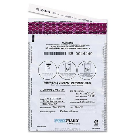 MMF Industries FREEZFraud Tamper-Evident Deposit Bags