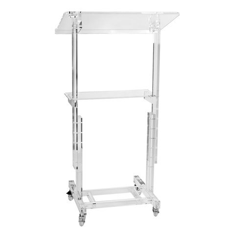 AdirOffice Height-Adjustable Clear Acrylic Lectern