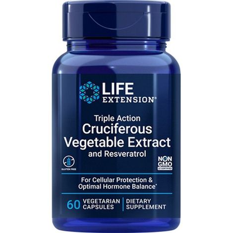 Life Extension Triple Action Cruciferous Vegetable Extract and Resveratrol Capsules