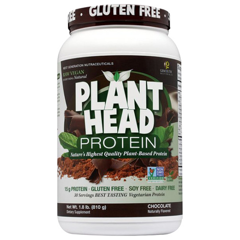 Genceutic Naturals Plant Head Protein Powder Chocolate
