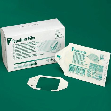 3M Tegaderm Transparent Dressing - Original Frame Style,4 x 4-3/4,50/Pack,1626