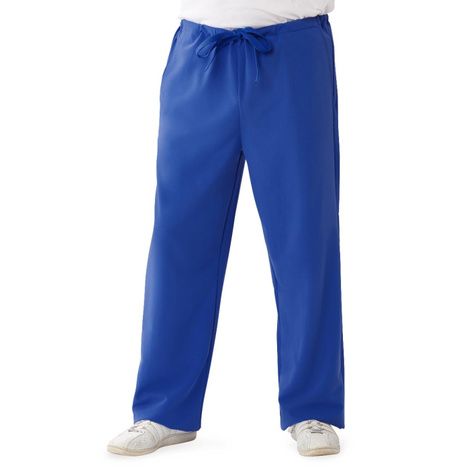 Medline Newport Ave Unisex Stretch Fabric Scrub Pants with Drawstring - Royal Blue