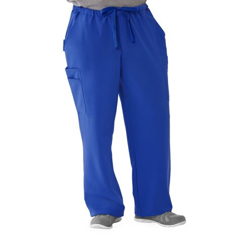 Medline Illinois Ave Mens Athletic Cargo Scrub Pants with 7 Pockets - Royal Blue
