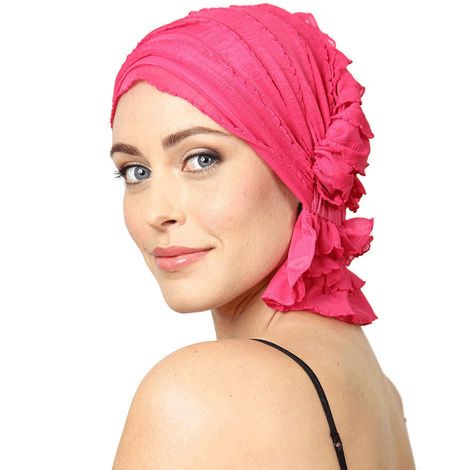 Chemo Beanies Carol Hot Pink Ruffle